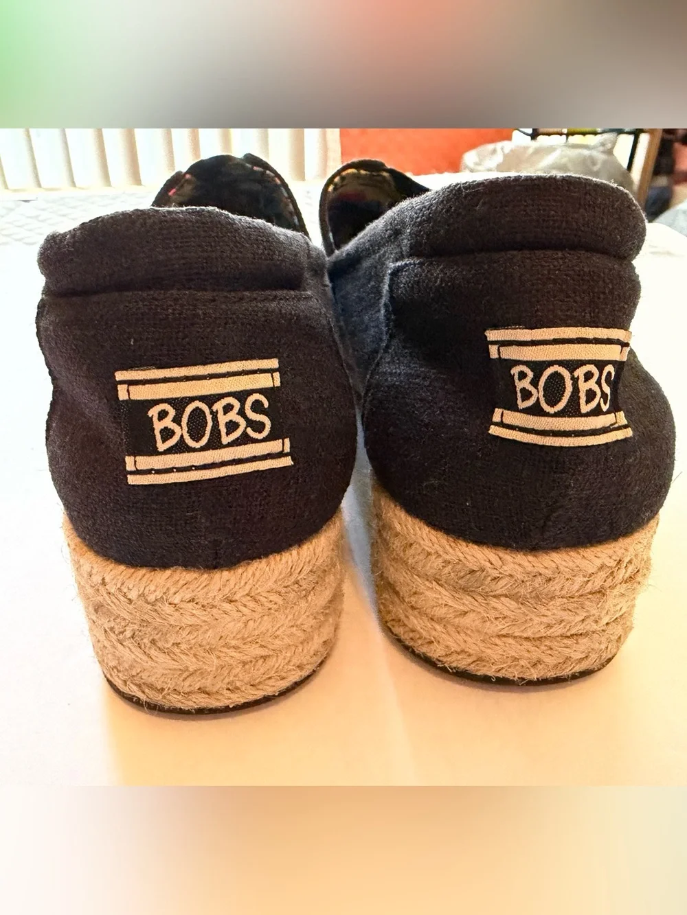 Bobs from Skechers Espadrille Memory Foam Shoes Women’s Size 9 Black